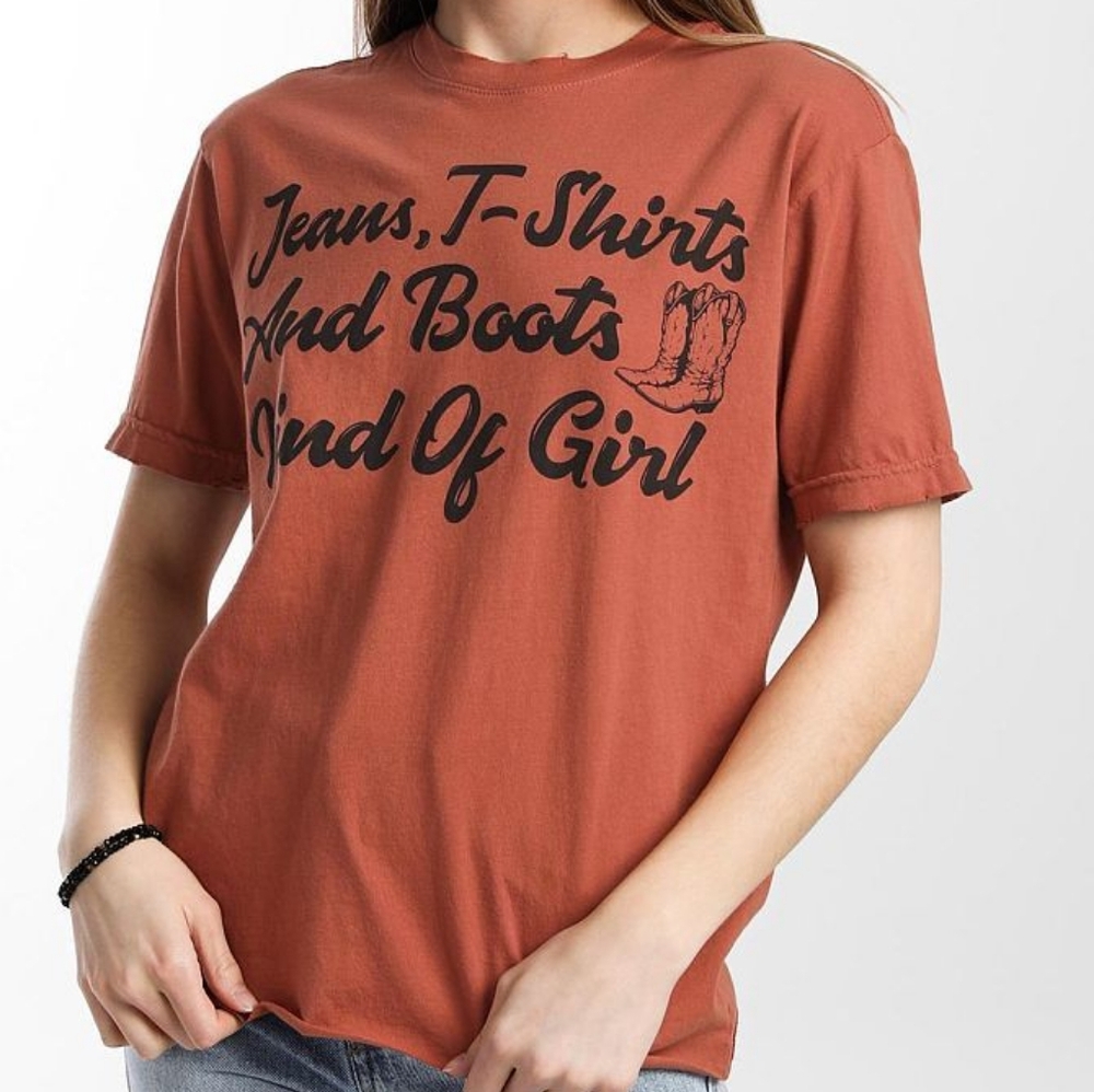 American Highway Boots Girl T-Shirt in Spice Size M